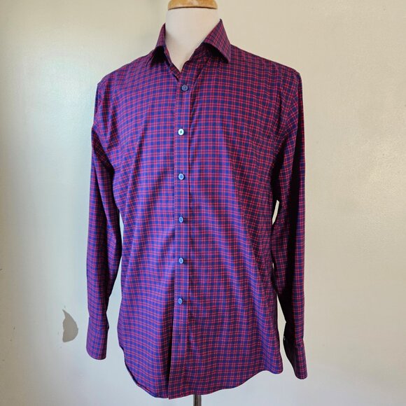 Twillory Other - Twillory Shirt 16.5 34/35 Red Blue Navy Plaid